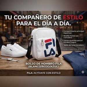 NEW Fila White Mini Shoulder Bag - Sporty Crossbody